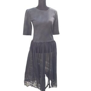 Unihome‎ woman’s black sheer tulle dress, size medium